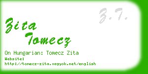 zita tomecz business card